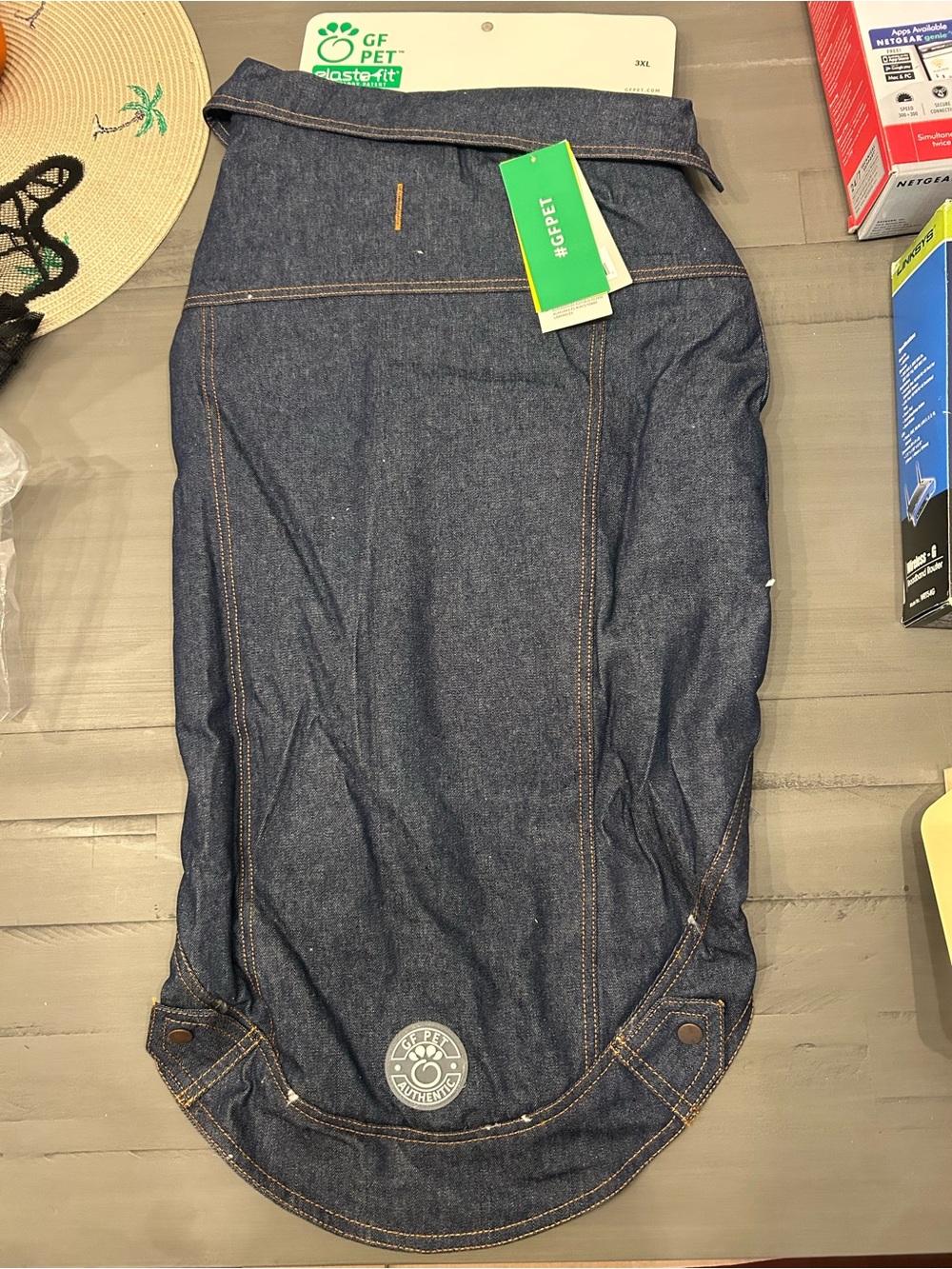 Denim-Style Dog Coat - Dark Blue